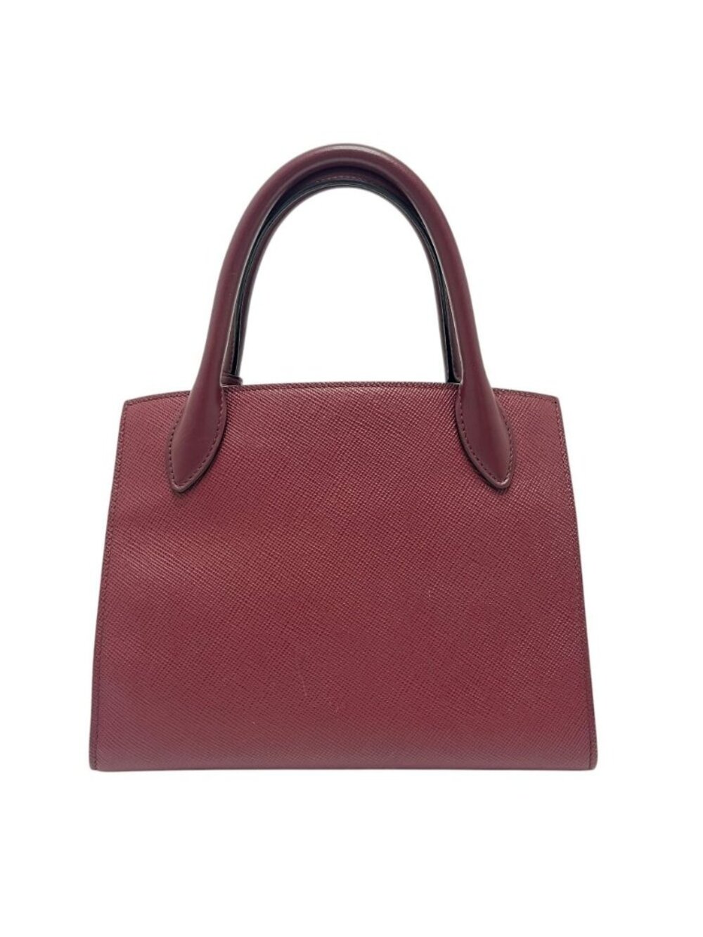 Prada Handbag Monochrome Saffiano Leather Wine